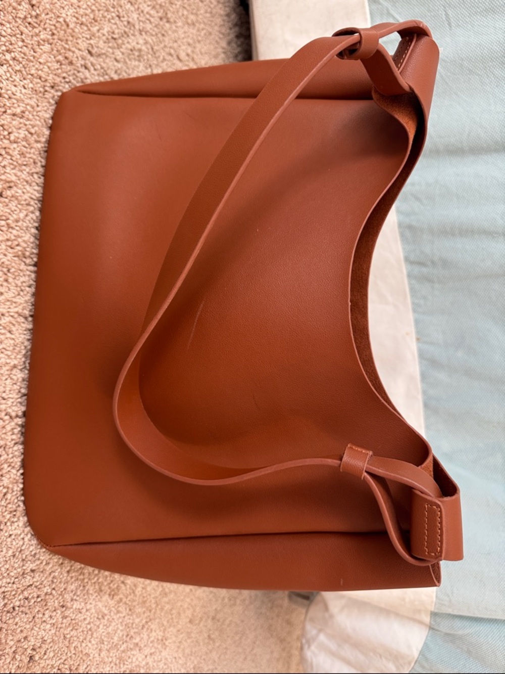 Neiman Marcus Smooth Leather Hobo in Terracotta